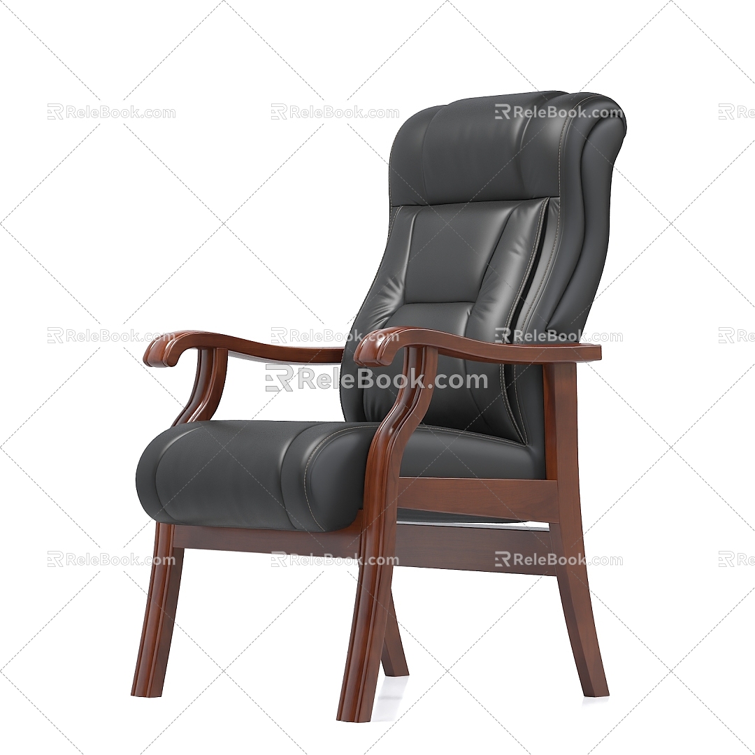 Solid Wood Redwood Office Chair Boss Chair Leather Chair model