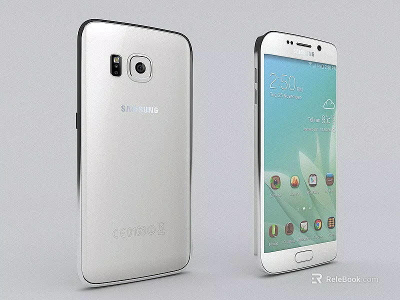 Samsung Smartphone Front And Back Design With Screen Display And Rear Camera 3d model 