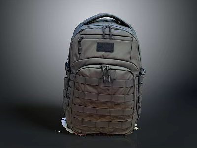 Military Style Tactical Backpack With Multiple Compartments Durable Webbing And Zippered Pockets 3d model
