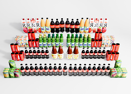 Modern Beverage Soda Food Combo 3d model