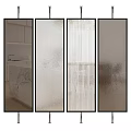 Modern Decorative Glass Room Dividers With Different Textured Patterns For Interior Spaces 3d model