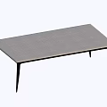 Rectangular Dining Table With Textured Surface And Black Metal Legs 3d model