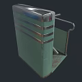 Road Facility Tripod Turnstile With Green Metal Body Silver Top And Pedal Base Handrail