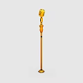 Gold Microphone On Standing Pole As Entertainment Appliance With Sleek Design