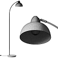 Modern Floor Lamp With Black Dome Shade And Brass Adjustable Arm For Living Room Decor