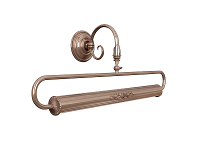 Vintage Brass Wall Lamp With Curved Arm Ornate Details And Wall Mounted Design 3d model