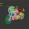 Green Vintage Motorcycle With Black Seat And Shiny Exterior Design