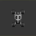 Modern Off Road Concept Car With Large Tires Silver Body And Spherical Top Device