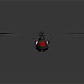 Sleek Gray Helicopter With Red Cockpit And Black Rotor Blades Design