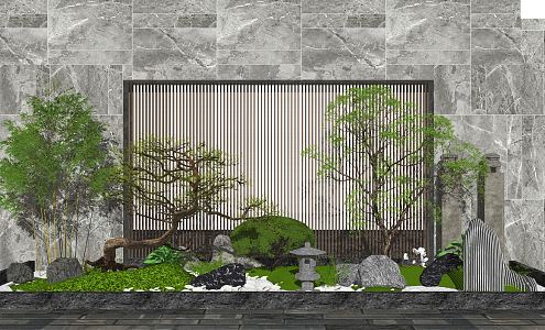 New Chinese style landscape sketch landscape sketch landscape wall 3d model