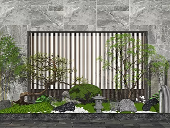 New Chinese style landscape sketch landscape sketch landscape wall 3d model