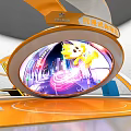 Colorful Children's Playground With Cartoon Characters Archway Rotating Equipment And Vibrant Decorations