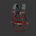 Red Commercial Safety Harness Equipment With Adjustable Straps For Professional Work Use