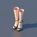 Woman Showing Elegant Legs In Stylish High Heels Against Grey Background