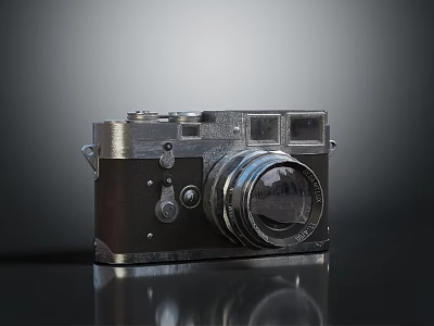 Vintage Electronic Camera With Retro Style Classic Design And Metal Body 3d model