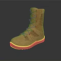 Brown Suede Lace Up Boots With Perforated Details And Durable Sole