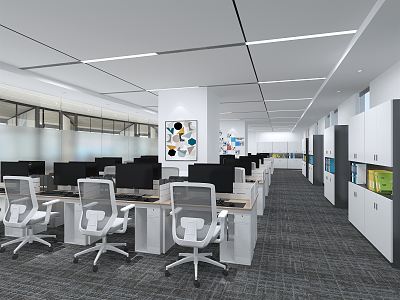 modern public office area office 3d model