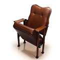 Brown Leather Leisure Chair With Classic Design Sturdy Wooden Armrests And Legs