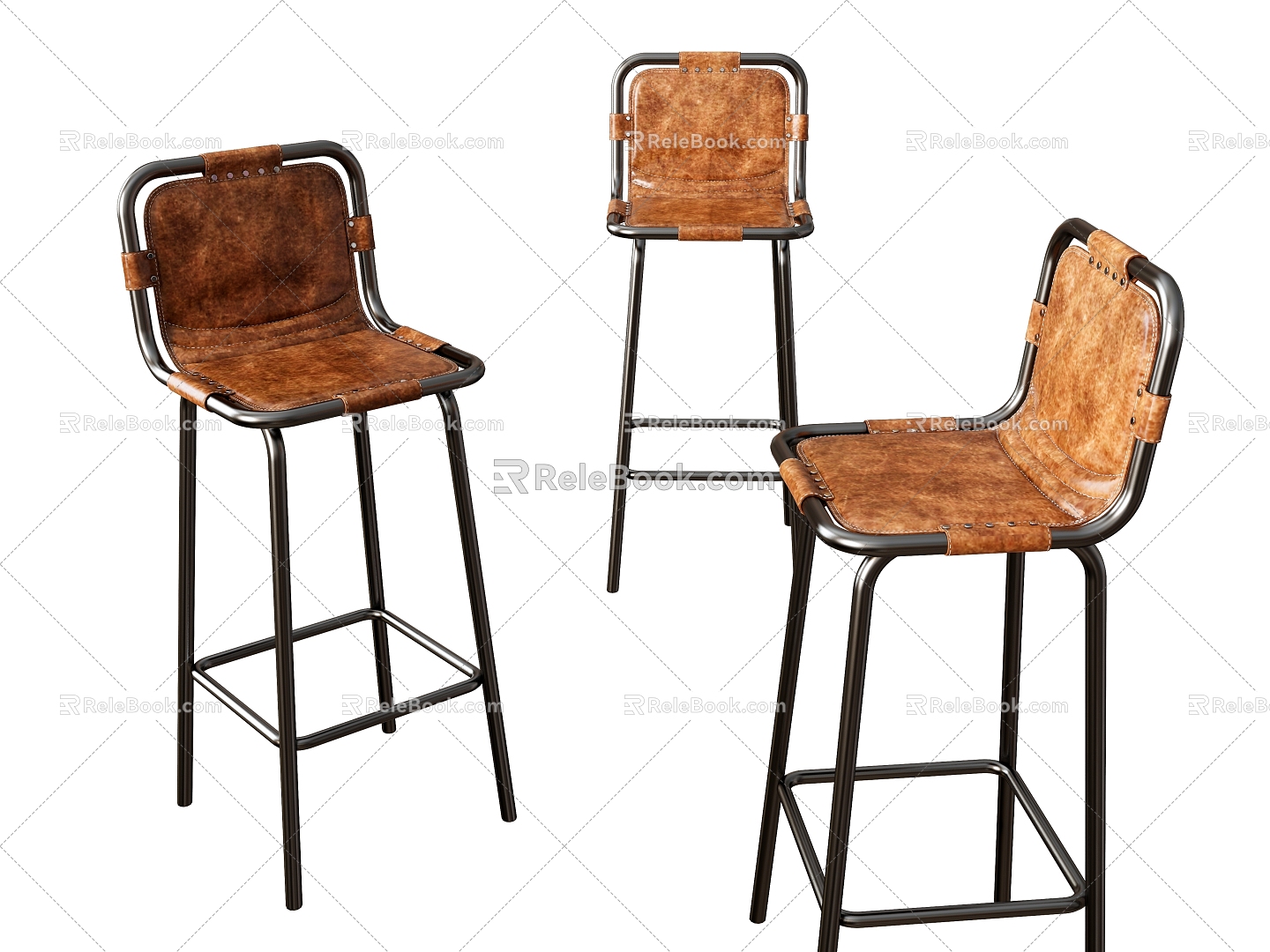 Bar Chair Bar Stool High Stool Backrest Bar Chair Metal Bar Chair 3d model