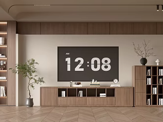 Modern Silent Style Living Room Antique Style TV Background Wall TV Full Wall TV Cabinet TV Cabinet Combination Antique Style Living Room 3d model