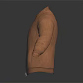 Brown Leather Jacket With Zipper Closure And Long Sleeves Casual Style