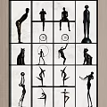 Modern Minimalist Decorative Ornament Set With Diverse Black Metal Figurines And Sculptures