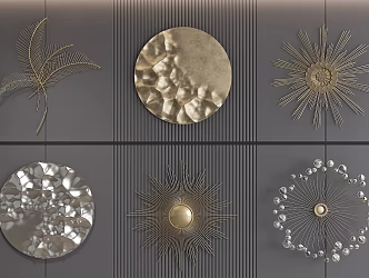 Modern Light Luxury Wall Decoration Pendant Stereo Painting 3d model