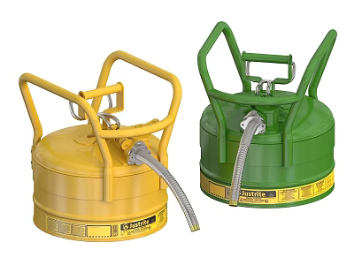 Yellow And Green Industrial Equipment With Handles Hoses And Safety Labels 3d model