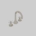 Elegant Polished Chrome Faucet With Curved Spout And Double Handles