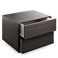 Modern Two Wooden Bedside Tables With Different Colors And Drawer Design For Bedroom