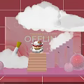 Pink Themed Instagrammable Photo Spot With Clouds Staircase And Decor