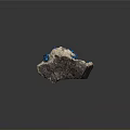 Natural Stone Wood Decorative Piece With Blue Crystals And Wooden Grain Base