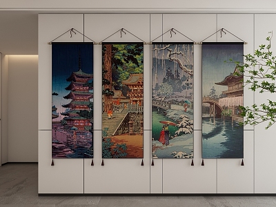 Japanese Decorative Hanging Paintings model