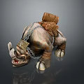 3D Fantasy Rhino Model With Chains Saddle Packs And Ornate Decorative Elements