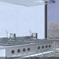 Chinese Restaurant Kitchen Interior With Lanterns Green Plants Dining Tables And Decorative Lights