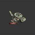 Vibrant Green And Purple Variegated Indoor Plant Leaves With Glossy Texture And Distinct Veins