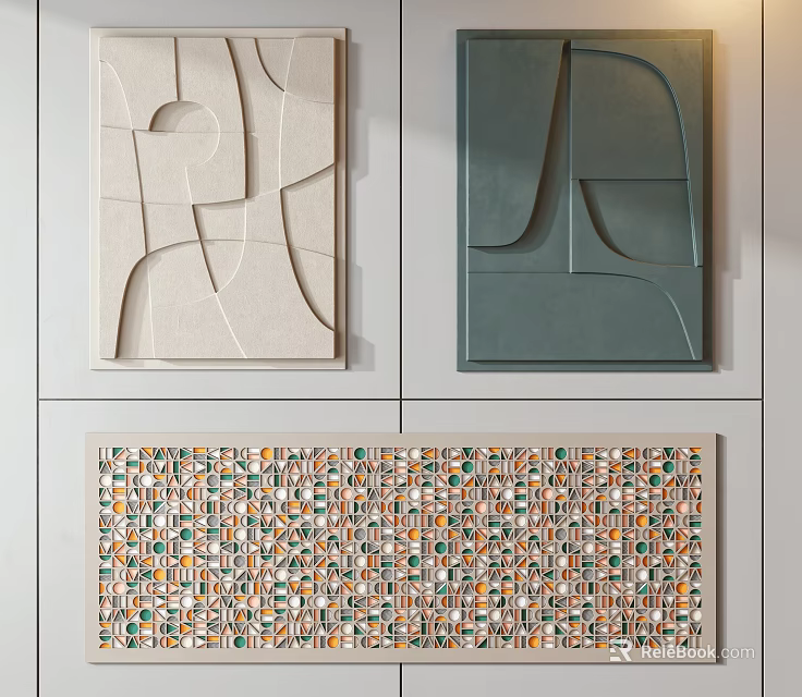Modern Abstract Wall Decor Art For Home With Diverse Designs 3d model 