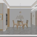 Modern Living Dining Room Interior With Wooden Furniture Sofa TV And Fish Tank