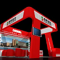 CHUNHUI Intelligent Control Modern Red And White Exhibition Booth Design With Display Area