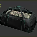 Trendy Black Fashion Accessory Bag Filled With US Dollar Bills For Stylish Look