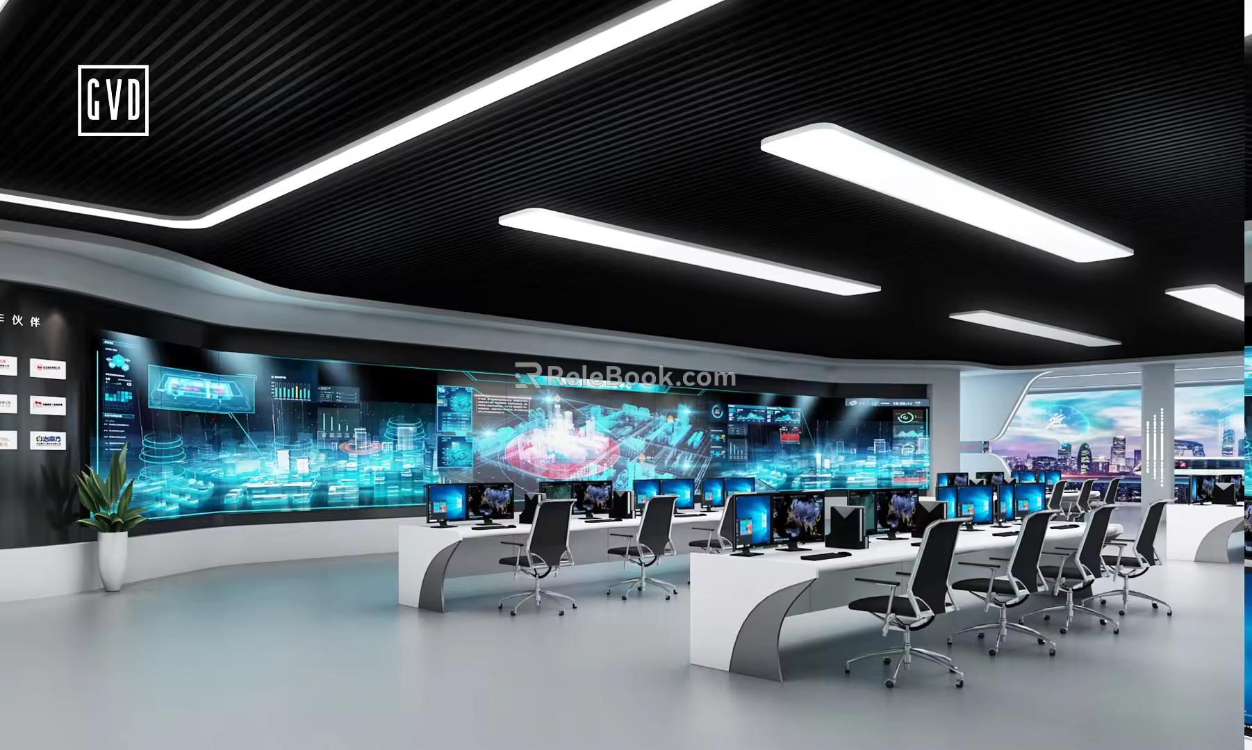 Control Center Dispatching Command Center Digital Intelligence Center Intelligence Center Iron and Steel Metallurgy Monitoring Room Large Screen Visualization Digital Twin Data Center 3d model