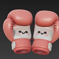 Cute Pink Boxing Gloves With Smiley Face Design And Soft Padding