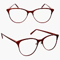 Red Jeweled Eyeglasses Fashionable Jewelry Accessory in Two Different Angles