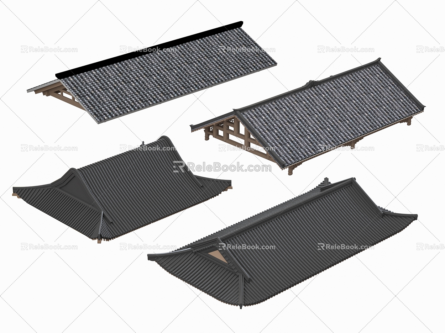 Chinese Ancient Building Roof Ancient Building Eaves Building Eaves Roof Tile Roof Components 3d model