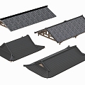 Chinese Ancient Building Roof Ancient Building Eaves Building Eaves Roof Tile Roof Components 3d model