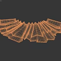 Abstract Metal Sculptures With Golden Vertical Stripes Modern Art Decorative Pieces