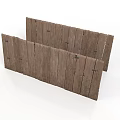 Wooden Fence Panel With Brown Planks And Metal Hardware Design