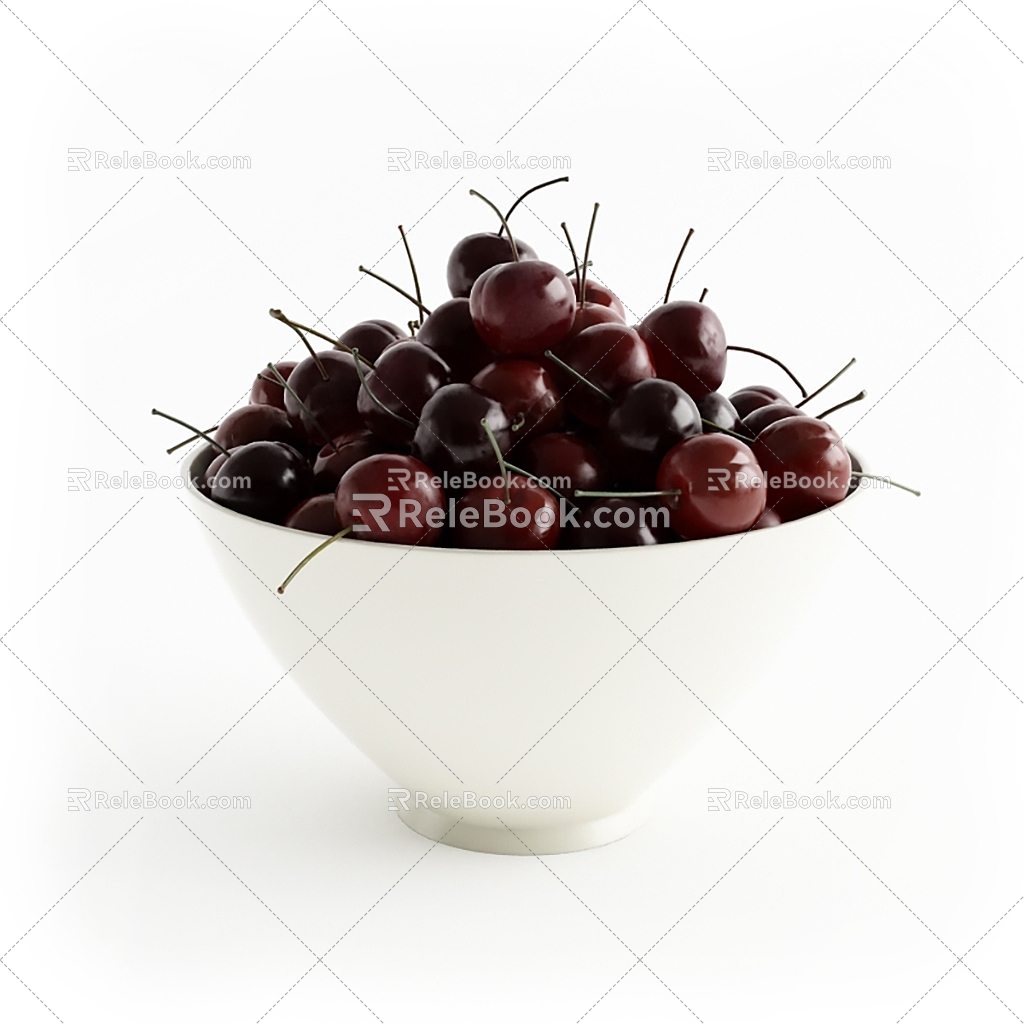 Fruit Cherry Fruit Plate 3d model