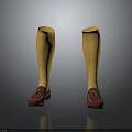 Yellow Knee High Socks And Red Loafers Stylish Fashion Wear
