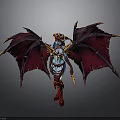 Woman With Red Wings Blue Body And Ornate Headpiece Fantasy Character